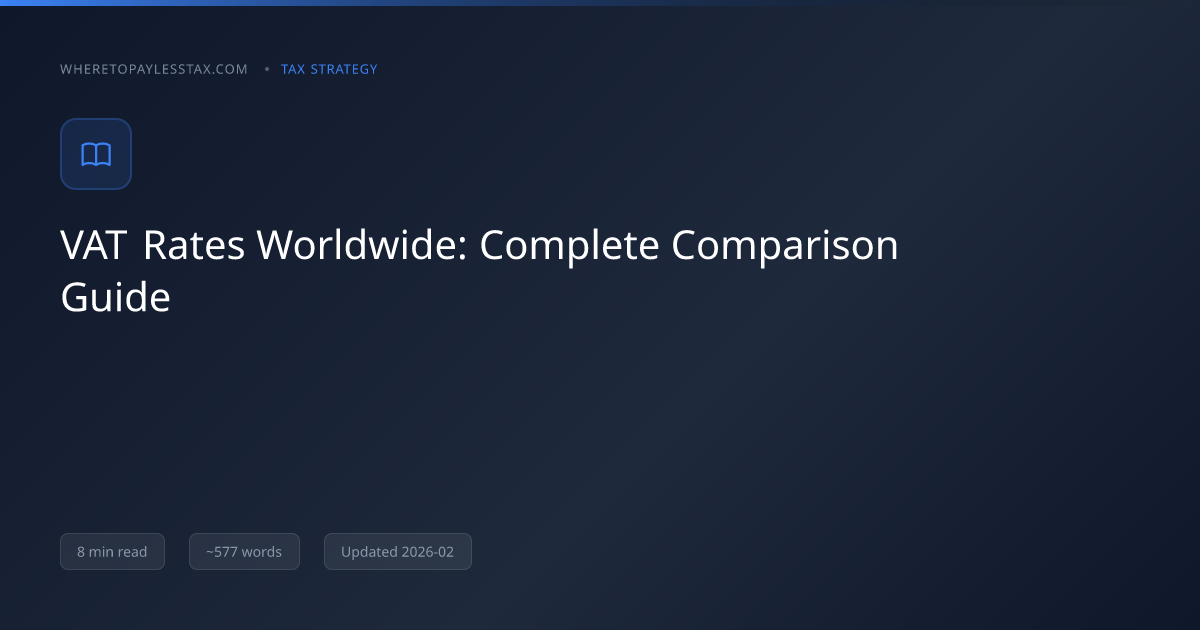 VAT Rates Worldwide: Complete Comparison Guide | WhereToPayLessTax